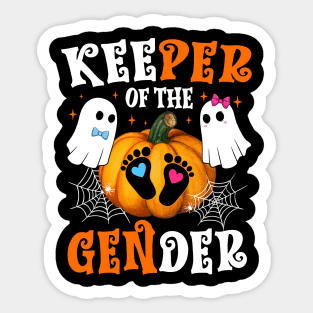 Keeper Of The Gender Reveal Baby Fall Halloween Thanksgiving Sticker